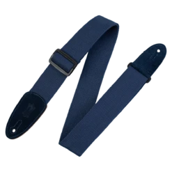 Levy's Cotton & Suede Series 2" Wide Cotton Guitar Strap, Navy - Levy's