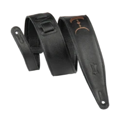 Levy's Moon Phases Series 25" Garment Leather Guitar Strap, Black & Brown - Levy's