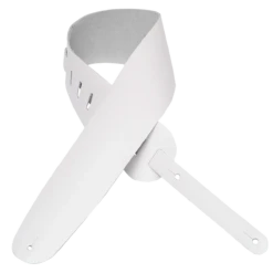 Levy's Lead Leather Series 3 1/2" Wide Genuine Leather Bass Strap, White - Levy's