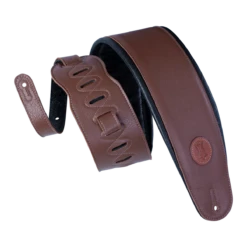 Levy's Signature Legacy Series 4 1/2" Wide Garment Leather Bass Strap, Brown - Levy's