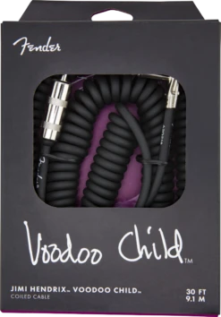 Fender Hendrix Voodoo Child Coil Instrument Cable, Straight/Angle, 30' - Black - Fender