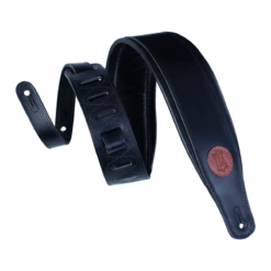 Levy's Signature Legacy Series 3" Wide Veg-tan Leather Guitar Strap, Black - Levy's