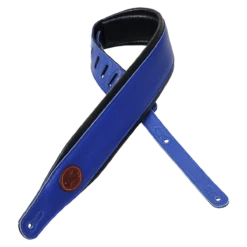 Levy's Signature Legacy Series 3" Wide Garment Leather Guitar Strap, Blue - Levy's