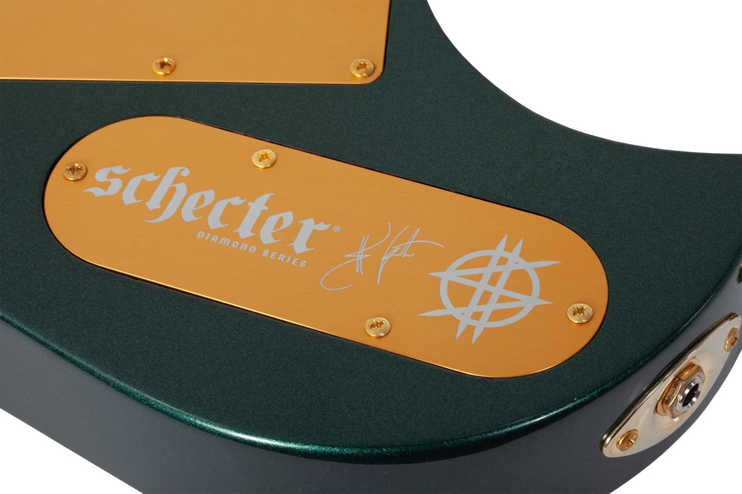Schecter Synyster Gates Custom 7-String Temolo Headless Electric Guitar, Oak Green Metallic - Schecter 4 Schecter Synyster Gates Custom 7-String Temolo Headless Electric Guitar, Oak Green Metallic - Schecter - Image 4