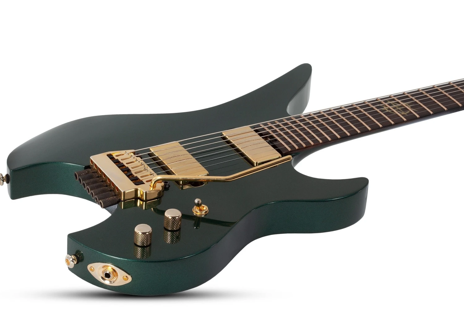 Schecter Synyster Gates Custom 7-String Temolo Headless Electric Guitar, Oak Green Metallic - Schecter 2 Schecter Synyster Gates Custom 7-String Temolo Headless Electric Guitar, Oak Green Metallic - Schecter - Image 2