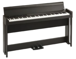 Korg C1AIRBR 88-Key RH3 Concert Piano With Bluetooth Audio Playing, Brown - Korg