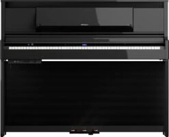 Roland LX-6-PE-WS Premium Upright Digital Piano - Polished Ebony - Roland -Zedem Sale Store 23 LX 6 PE RIGHT IN FRONT