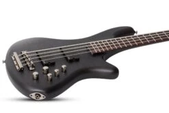 Schecter Stiletto Studio-8 See Thru Black Satin - Schecter -Zedem Sale Store 2742 SHC hqw angle2
