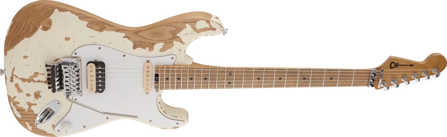 Charvel Henrik Danhage Limited Edition Signature Pro-Mod So-Cal Style 1 FR, Maple Fingerboard, White Relic - Charvel 5 Charvel Henrik Danhage Limited Edition Signature Pro-Mod So-Cal Style 1 FR, Maple Fingerboard, White Relic - Charvel - Image 5