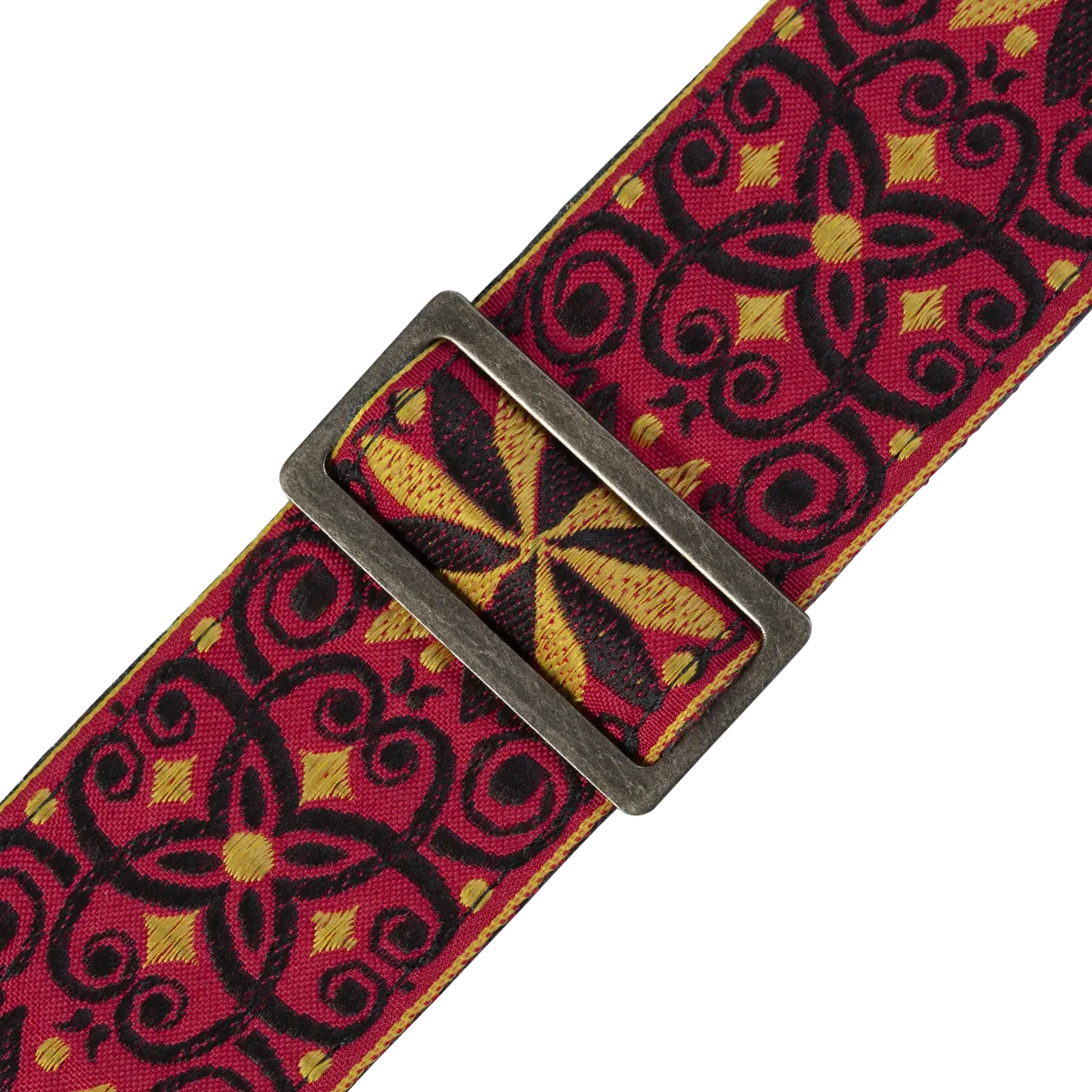 Levy's Vintage Hootenanny Series 2" Wide Jacquard Guitar Strap, Red - Levy's 3 Levy's Vintage Hootenanny Series 2" Wide Jacquard Guitar Strap, Red - Levy's - Image 3