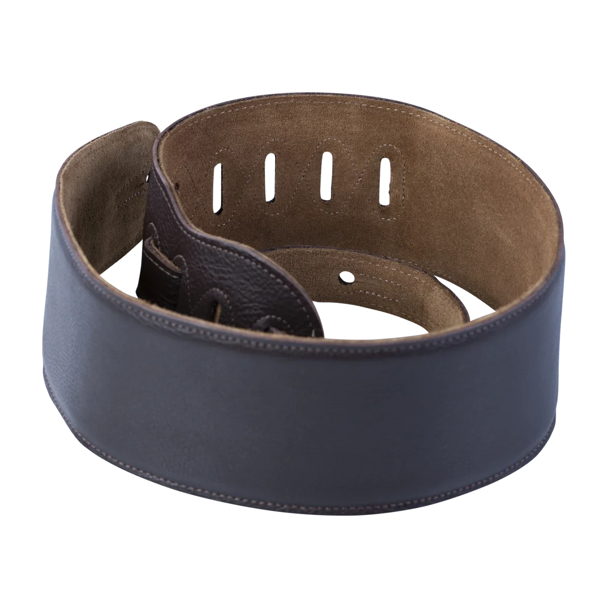 Levy's Heritage Crafted Series 3 1/2" Wide Garment Leather Bass Strap, Dark Brown - Levy's 4 Levy's Heritage Crafted Series 3 1/2" Wide Garment Leather Bass Strap, Dark Brown - Levy's - Image 4