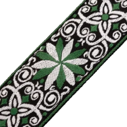 Levy's Hootenanny Series 2" Wide Jacquard Guitar Strap, Green & White Floral - Levy's -Zedem Sale Store 4 8e4caf1f 9ab3 4a47 8c84 e98ae1d942d1