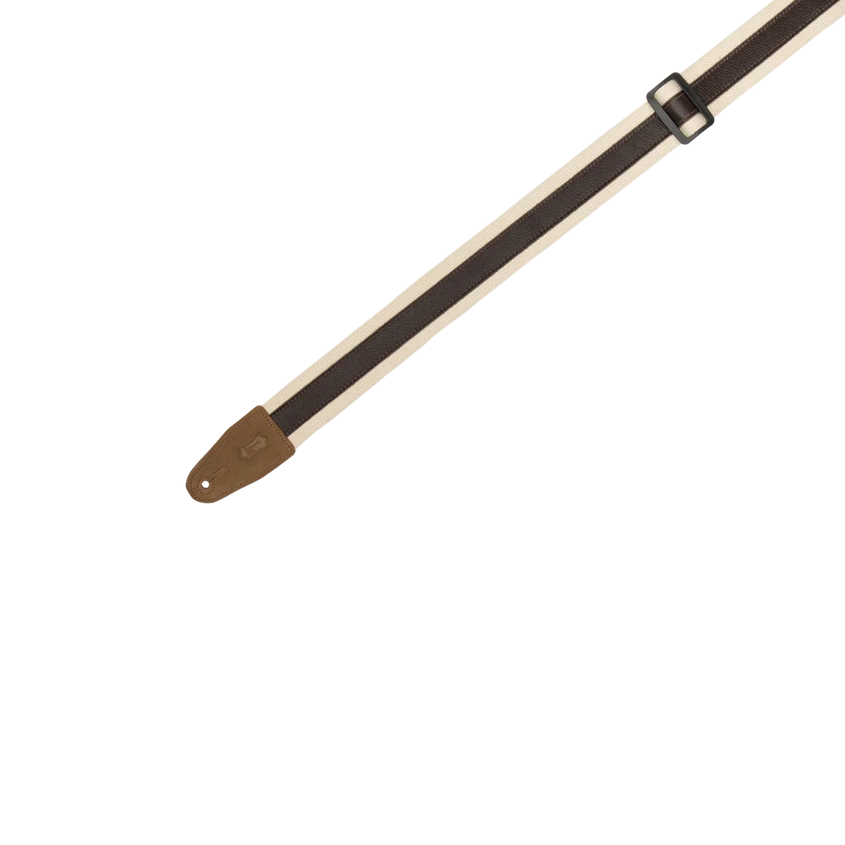 Levy's Cotton Combo Series 2" Guitar Strap, Natural & Dark Brown - Levy's 4 Levy's Cotton Combo Series 2" Guitar Strap, Natural & Dark Brown - Levy's - Image 4