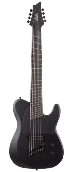 Schecter PT-8 Black Ops 8-String Electric Guitar, Satin Black Open Pore - Schecter