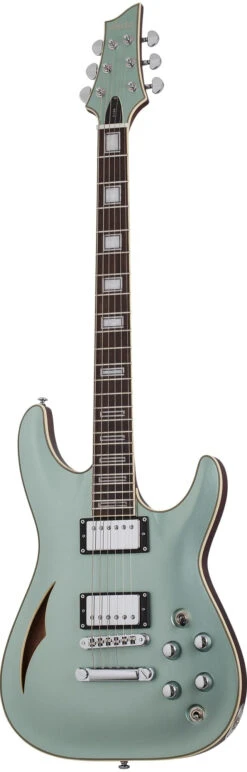 Schecter C-1 E/A Semi-Hollow Classic Satin Vintage Pelham Blue - Schecter