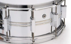 Pearl DuoLuxe 14" X 6.5" Snare With Nicotine White Marine Inlays - Chrome/Brass - Pearl -Zedem Sale Store 805x500Duoluxe14x6.5Vent