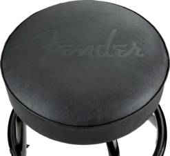Fender Embossed Black Logo Barstool, Black/Black, 24" - Fender -Zedem Sale Store 9192022001 fen mch dtl 2 nr