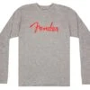 Fender Fender Spaghetti Logo L/S T-Shirt, Heather Gray, M - Fender