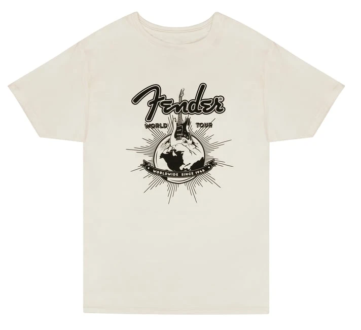 Fender Fender World Tour T-Shirt, Vintage White, S - Fender 1 Fender Fender World Tour T-Shirt, Vintage White, S - Fender