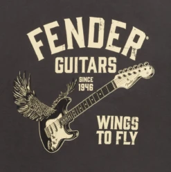 Fender Wings To Fly T-Shirt, Vintage Black - XXL - Fender -Zedem Sale Store 9192828806 fen app dtl 1 nr