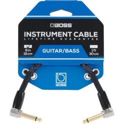 Boss 6" / 15cm Instrument Cable, Angled/Angled 1/4" Jack - Boss