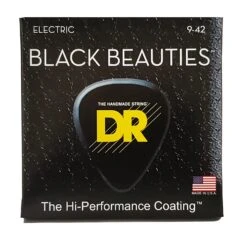 DR Black Beauties Coated Electric Guitar Strings, Light (9-42) - DR Strings