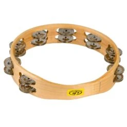 Latin Percussion 10" Wood Headless Double Row Jingles Tambourine - Natural - LP