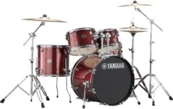 Yamaha Rydeen 5-Pcs Kit - 20/10/12/14/14 W/ Hardware & Cymbals - Burgundy Glitter - Yamaha