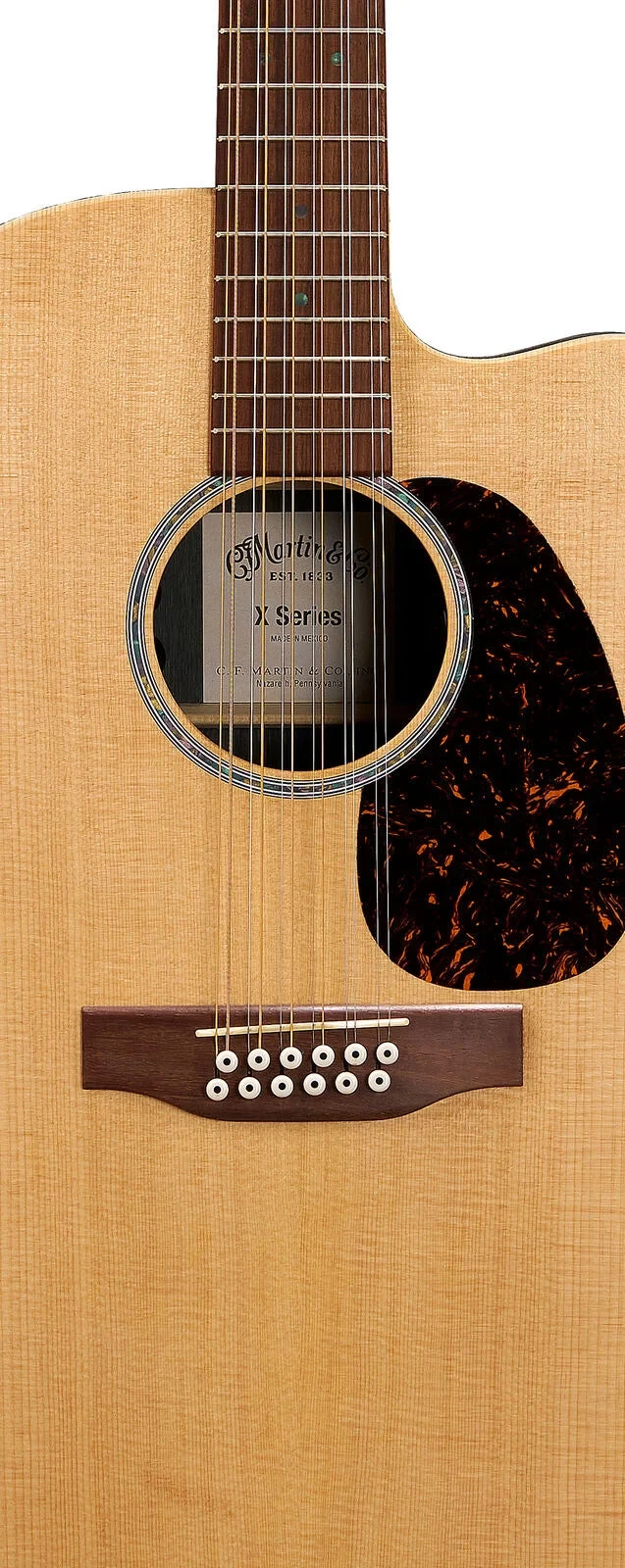 Martin DC-X2E Left-Handed 12 String, Sit/Faux Braz HPL W/Softshell - Martin 3 Martin DC-X2E Left-Handed 12 String, Sit/Faux Braz HPL W/Softshell - Martin - Image 3