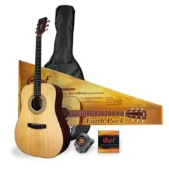 Cort Acoustic Dreadnought Guitar Pack - Open Pore Natural - Cort