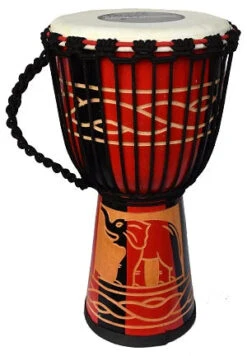 Ecko 50cm Carved Djembe, Elephant - Ecko