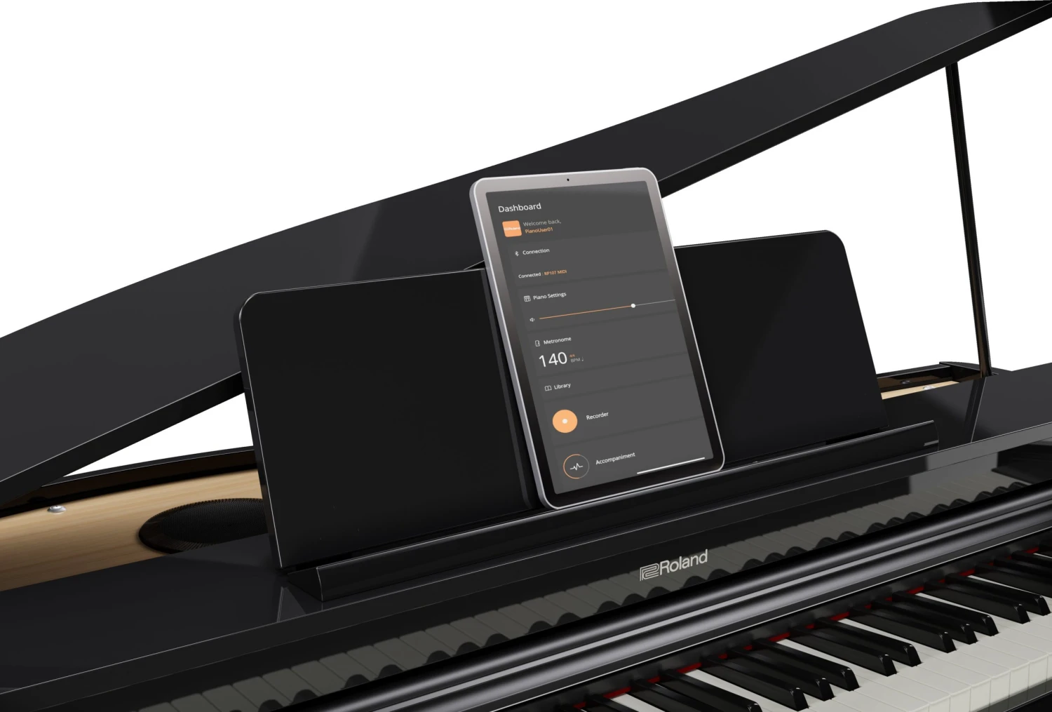 Roland GP-3-PE Digital Grand Piano - Polished Ebony - Roland 8 Roland GP-3-PE Digital Grand Piano - Polished Ebony - Roland - Image 8