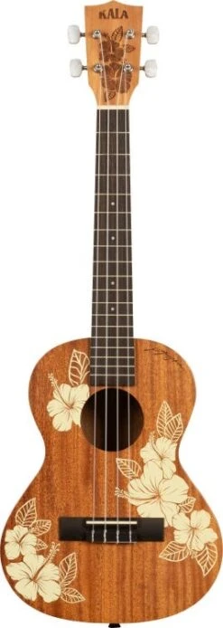 KALA Hawaiian Hibiscus Tenor Mahogany Ukulele With Bag - Kala