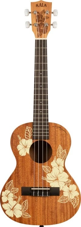 KALA Hawaiian Hibiscus Concert Mahogany Ukulele With Bag - Kala 1 KALA Hawaiian Hibiscus Concert Mahogany Ukulele With Bag - Kala