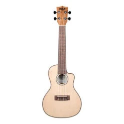 Kala KA-SSTU-SMC-C Solid Spruce Spalted Maple Travel Concert Cutaway Ukulele - Kala