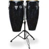 Latin Percussion Aspire Santana 10" And 11" Black Magic Conga Set With Double Stand - LP -Zedem Sale Store LPA646 BM hqw