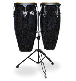 Latin Percussion Aspire Santana 10" And 11" Black Magic Conga Set With Double Stand - LP