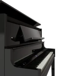 Roland LX-9-PE-WS Premium Upright Digital Piano - Polished Ebony - Roland -Zedem Sale Store LX 9 PE FROM LEFT