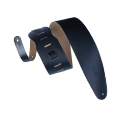 Levy's Lead Leather Series 3 1/2" Wide Genuine Leather Bass Strap, Black - Levy's