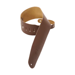 Levy's Lead Leather Series 3 1/2" Wide Genuine Leather Bass Strap, Brown - Levy's