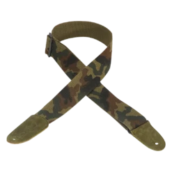 Levy's Cotton & Suede Series 2" Wide Cotton Guitar Strap, Camo - Levy's