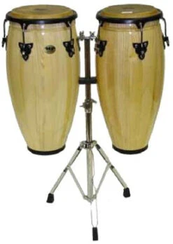 Mano Percussion Double Conga Set 10” & 11” W/ Stand - Natural - Mano Percussion