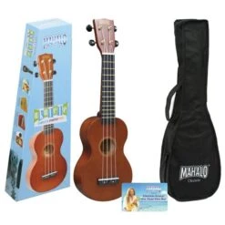 Mahalo MR1-TBR-PK Rainbow Series Soprano Ukulele - Trans Brown - Mahalo