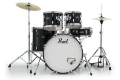 Pearl Roadshow 5-Piece Drum Set W/Cymbal & Hardware - Jet Black - Pearl