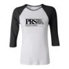 PRS Raglan Tee, 3/4-Sleeve, PRS Block Logo - White/Black, Large - Paul Reed Smith