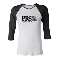 PRS Raglan Tee, 3/4-Sleeve, PRS Block Logo - White/Black, Large - Paul Reed Smith
