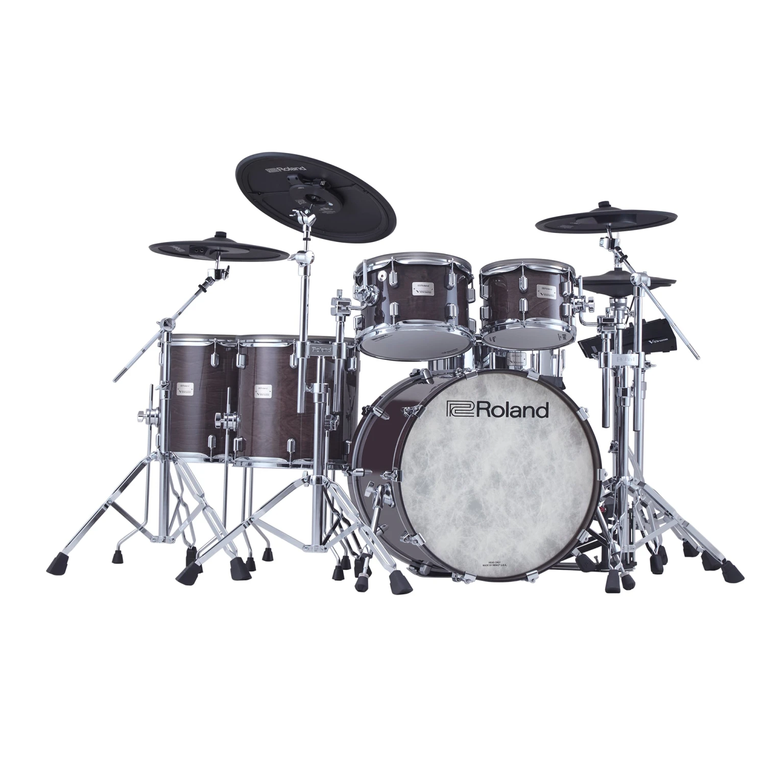 Roland VAD716-GE V-DrumsAcoustic Design With V71 Module, Gloss Ebony - Roland 1 Roland VAD716-GE V-DrumsAcoustic Design With V71 Module, Gloss Ebony - Roland