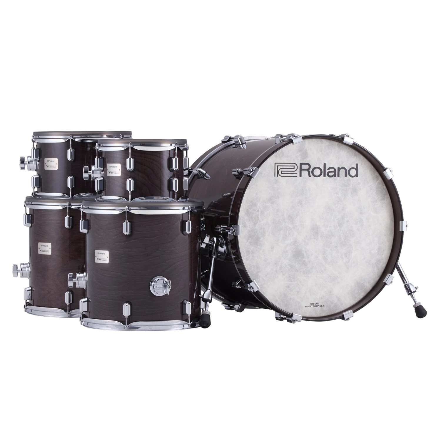Roland VAD716-GE V-DrumsAcoustic Design With V71 Module, Gloss Ebony - Roland 2 Roland VAD716-GE V-DrumsAcoustic Design With V71 Module, Gloss Ebony - Roland - Image 2