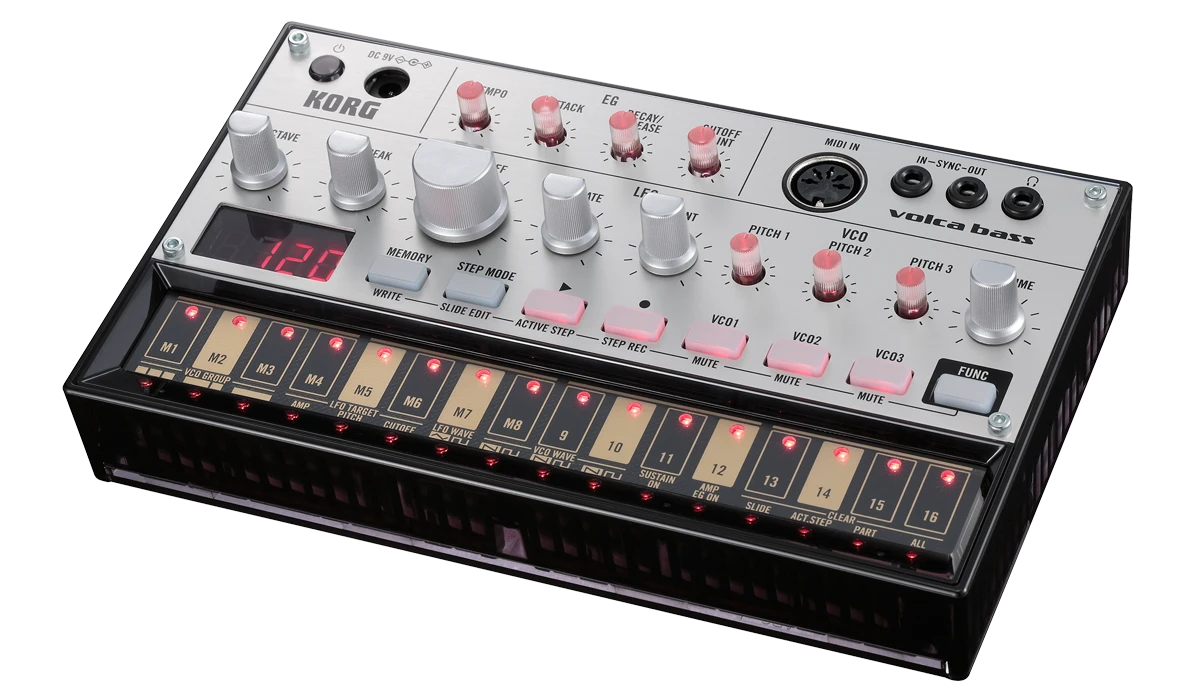 Korg VOLCA-BASS Analog Bass Machine With 16 Step-Sequencer/3 Parts,3 Osc,Built-In Speaker,Auto-Tuning - Korg 2 Korg VOLCA-BASS Analog Bass Machine With 16 Step-Sequencer/3 Parts,3 Osc,Built-In Speaker,Auto-Tuning - Korg - Image 2