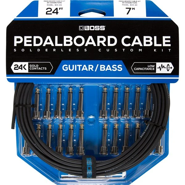 Boss BCK-24 Pedalboard Cable Kit, 24 Connectors, 24ft / 7.3m Cable - Boss 1 Boss BCK-24 Pedalboard Cable Kit, 24 Connectors, 24ft / 7.3m Cable - Boss
